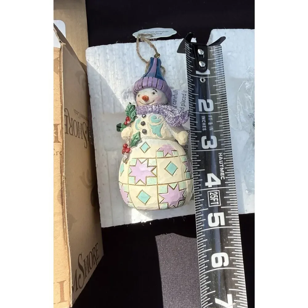 Enesco Jim Shore - Wonderland Snowman w/Holly Ornament #4058750 New! NWT-Lo10